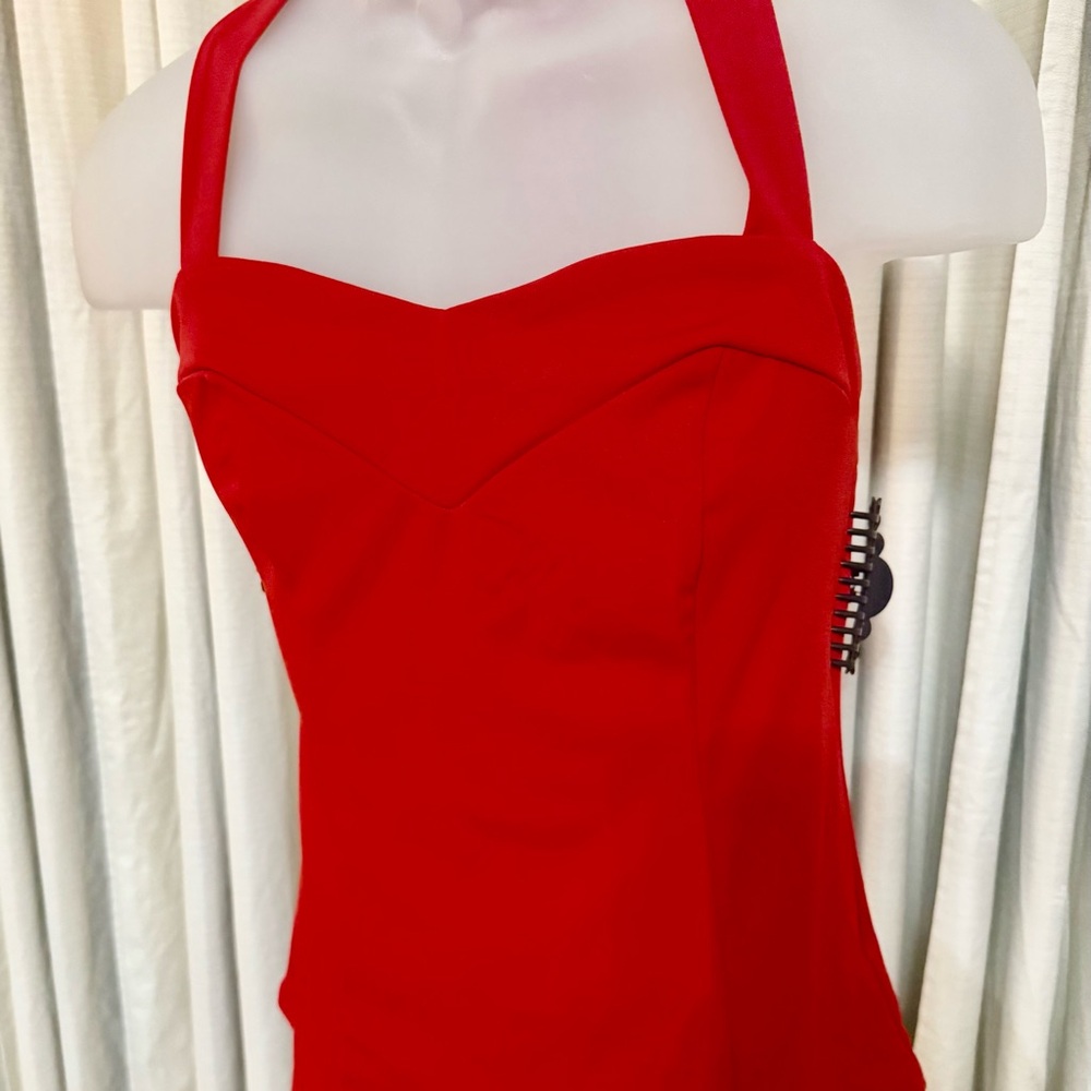 Elegant Red Women's Halter Top